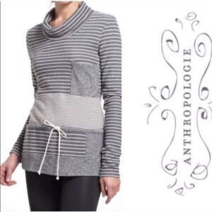 Saturday/Sunday Anthropologie Stripped Cowl Neck Sweatshirt Size S